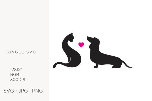 Cat and Dog Love Logo Graphics