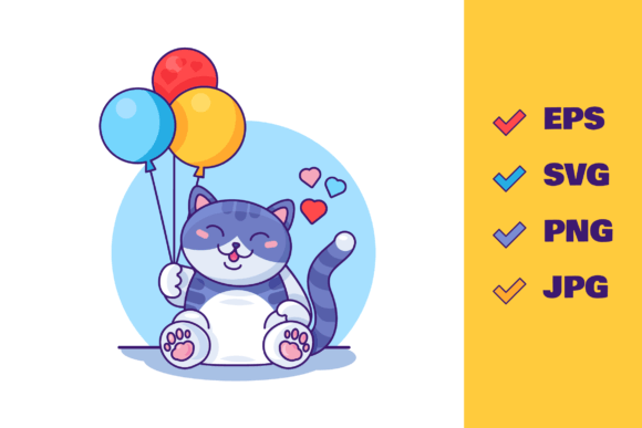 Cat with Balloons: Graphics for Creative Publishing