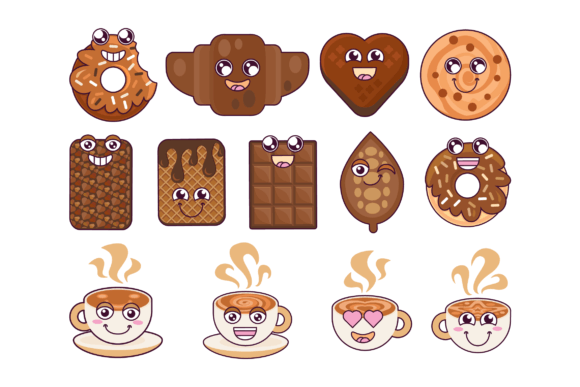 Chocolate Donut Smiles Graphics and Illustrations