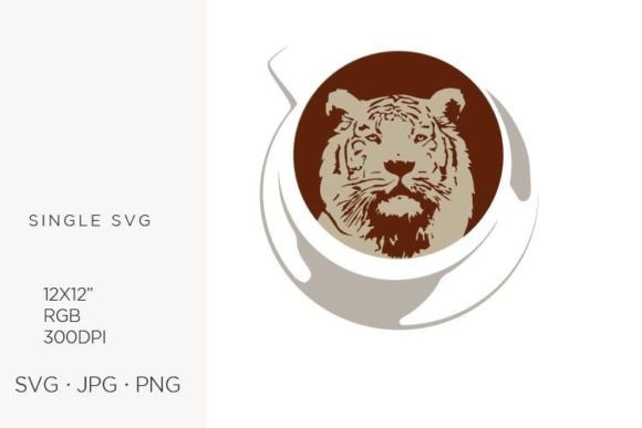 Coffee Tiger, Vector Illustration