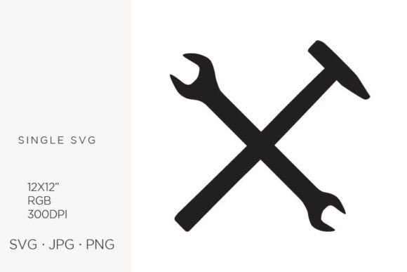 Crossed Wrench and Hammer Graphics