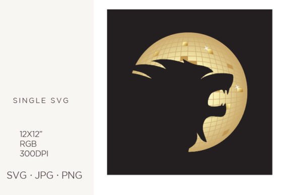 Disco Ball and Abstract Lion Head Graphics