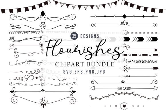 Flourishes Bundle: Graphics and Illustrations for Editorial Design