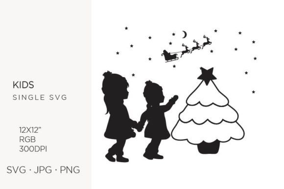 Girls in Winter Outfit and Christmas Graphics