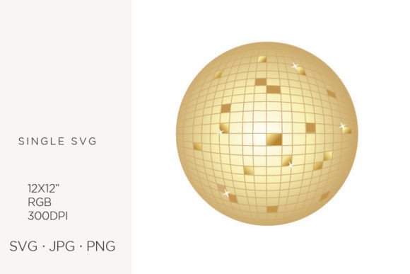 Gold Disco Ball Graphics and Illustrations