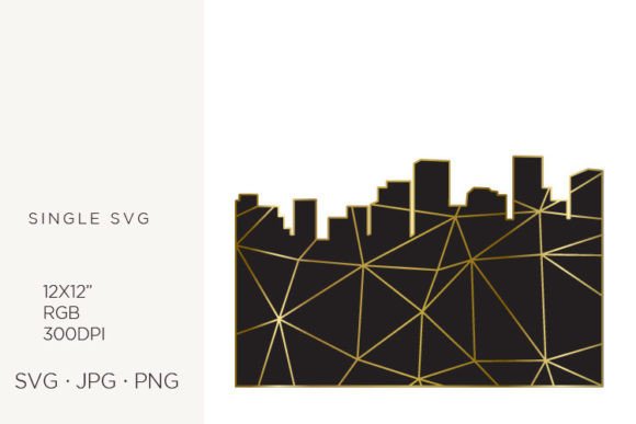 Golden Lines Created City Skyline: Graphics and Illustrations for Digital Publishing