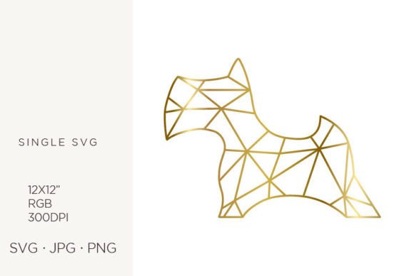 Golden Lines Inside Abstract Dog Graphics