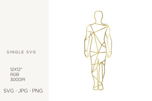 Golden Lines Inside Human Body Graphics and Illustrations