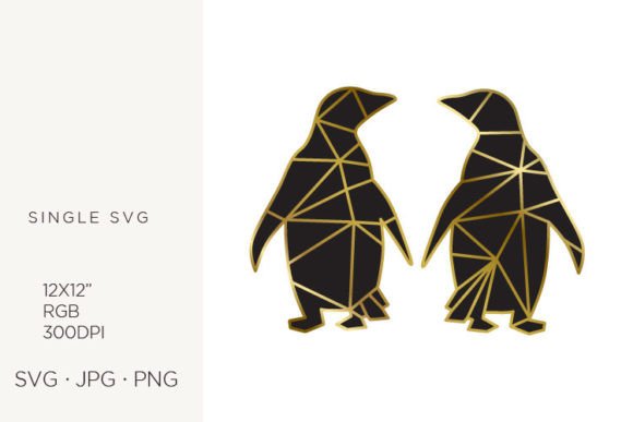 Golden Lines Inside Two Penguins