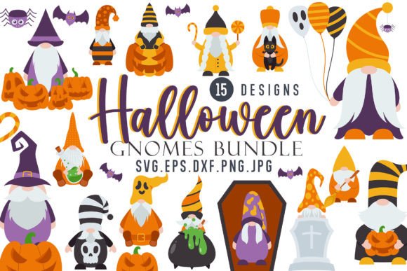 Halloween Gnomes Bundle for Graphics and Illustrations