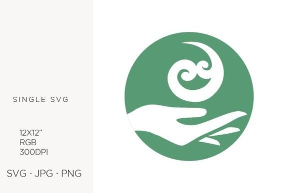 Hand Holding Maori Koru Symbol Graphics