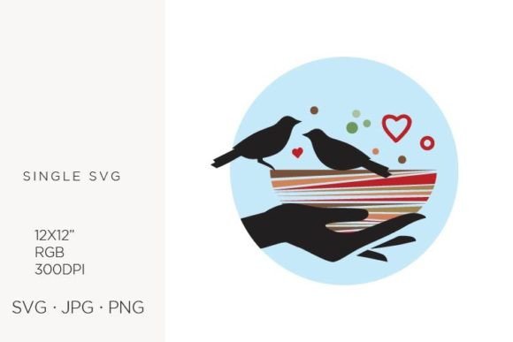 Human Hand Holding Birds Nest Graphics