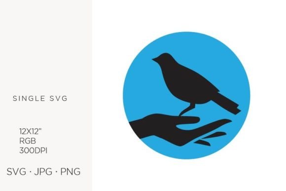 Human Hand Holding Little Bird: Graphics for Creative Projects