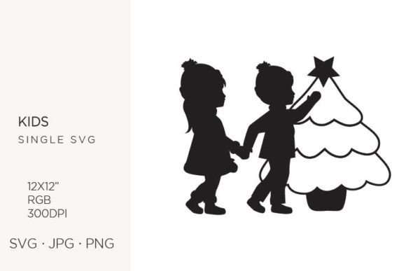 Kids in Winter Outfit and Christmas T Graphics