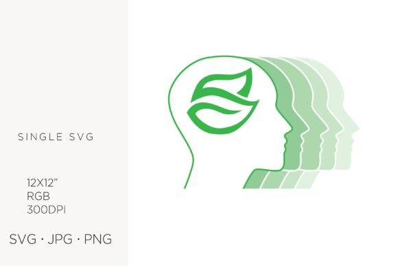 Leaves Inside Human Head, Vector