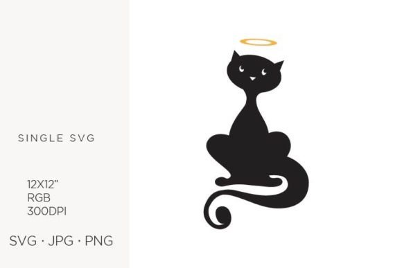 Pet, Saint Cartoon Cat Graphics and Illustrations