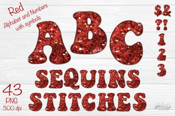 Red Christmas Alphabet PNG Letters for Graphics and Illustrations