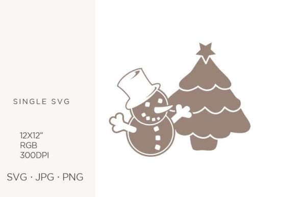 Snowman and Christmas Tree Graphics