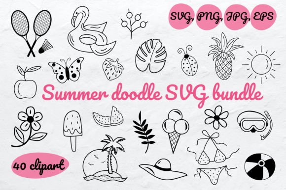 Summer Doodle SVG Bundle: Graphics for Creative Crafting