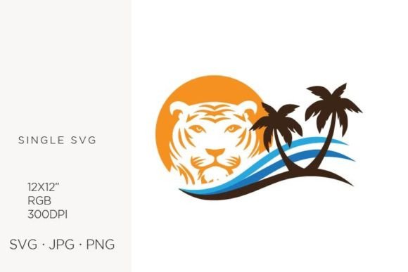 Tiger and Tropical Beach Graphics