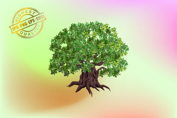 Tree and Roots. Vector Illustration