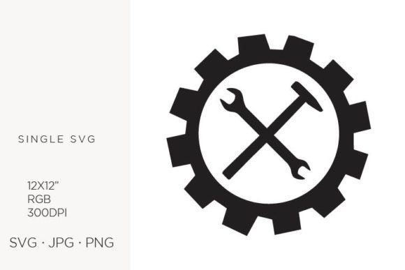 Wrench and Hammer Tool, Cogwheel Graphics