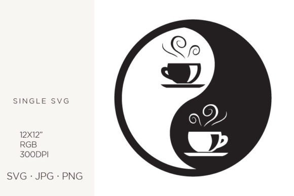 Yin Yang, Balance Symbol, Coffee Graphics